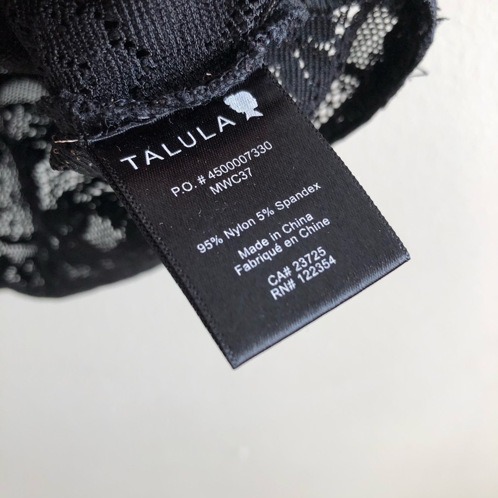 Talula Aritzia Black Floral Lace Long Sleeve Scoop Neck Mini Dress M - Picture 10 of 13
